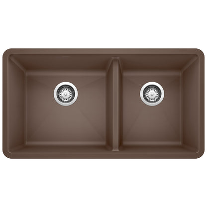 BLANCO 441129 Precis 1-3/4 Double Bowl Kitchen Sink - Café