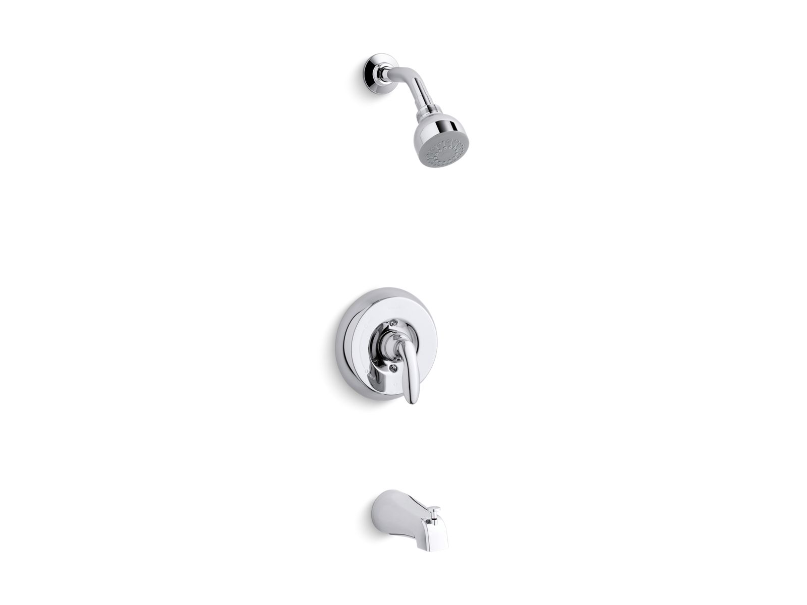 KOHLER K-PS15601-4S Coralais Rite-Temp bath and shower valve trim with lever handle, slip-fit spout and 2.5 gpm showerhead, project pack