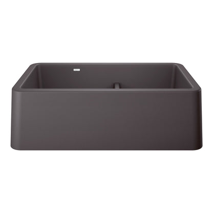 BLANCO 402326 Ikon 33" Apron Double Bowl Farmhouse Sink with Low Divide - Cinder